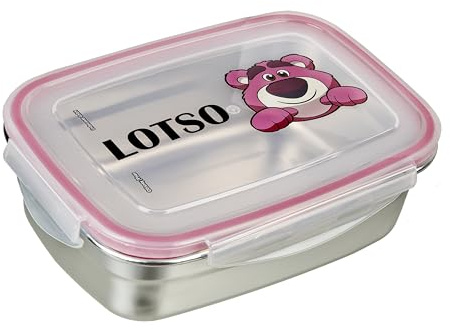 Undercover – Portamerenda Lotso con Guarnizione in Silicone – in Acciaio Inox – capacità di 550 ml – Contenitore per Sandwich Scolastico – portamerenda per Bambini – Lunchbox