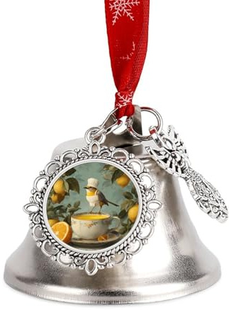 Bird Chef Orange Juice Lemon Christmas Decoration Bell Ornament Xmas Tree Charms Home Decor