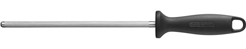 ZWILLING afilador de acero, Cromado, Longitud: 23 cm, Mango de plástico negro con lazo de colgar
