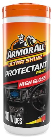 ARMOR ALL Toallitas para Salpicaderos - Acabado Brillo 30UDS - Limpia, Abrillanta y Protege - Elimina Suciedad, Restaura Color y Protege Contra UV y Ozono