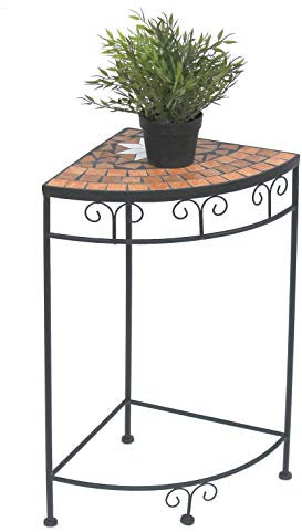 DanDiBo Blumenhocker Mosaik Eckregal 62 cm Blumenständer 12013 Beistelltisch Pflanzenständer Mosaiktisch Ecke