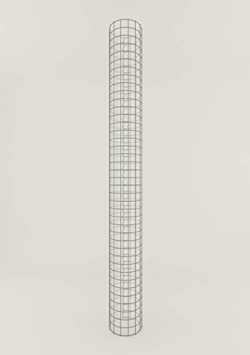 Säule Steinkorb-Gabione rund, Maschenweite 5 x 5 cm, Höhe 200 cm, Spiralverschluss, galvanisch verzinkt (22 cm Durchmesser)