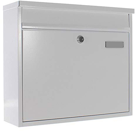 Profirst Briefkasten Mail PM 120 Weiß Zylinderschloss BxH 36x31,5cm Wandbriefkasten Namensschildhalter inkl. Befestigungsmaterial