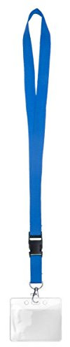 Karteo Ausweishülle mit Schlüsselband Lanyard hellblau [10 Stück] für Ausweise Dienstausweise EC-Formate