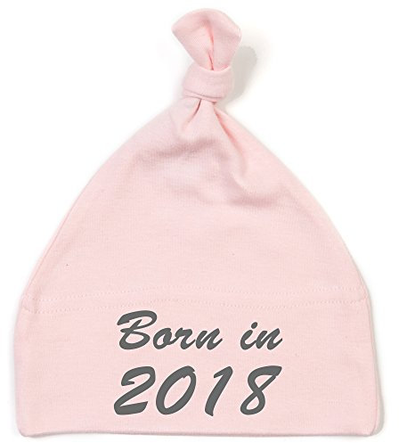 Schnoschi Babymütze in rosa mit Born in 2018 hochwertig Bestickt/gestickt