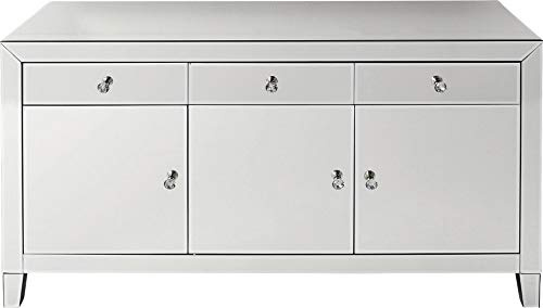 Kare Design Luxury, verspiegeltes Sideboard mit Türen und Schubladen, in verschiedenen Ausführungen erhältlich (H/B/T) 77 x 140,5 x 45 cm, Silber, 77x140cm