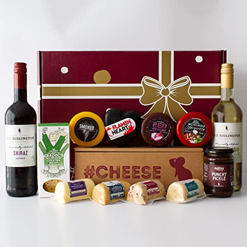 Cheese & Wine Gift Hamper. The Perfect Food Hamper Includes Cheese And Wine. A Great Date Night Hamper To Share With Your Loved One. Hampers For Friends And Family.