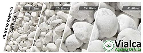 Sassi Ciottoli Pietre Bianco Carrara Decorativi Giardino - 25kg Varie Misure (25-40)
