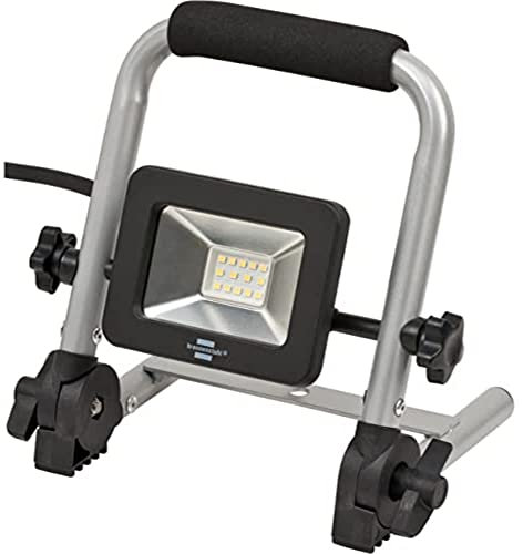 Brennenstuhl LED Work Light EL 753 M/Job Site Light 10W for Indoor and Outdoor Use IP65 (Portable Floodlight 900lm with 1,5m Cable and Foldable Frame, IK08)