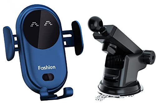 LYEAA Chargeur de voiture sans fil avec support à ventouse, capteur infrarouge universel, support de téléphone portable, support de téléphone portable de 10 W, charge rapide intelligente, support de