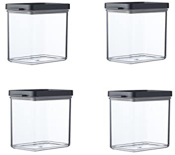 Mepal 4-tlg Vorratsdosen Spar-Set Omnia 1100 ml Nordic Black Vorratsdose Frischhaltedose - ideal für die Aufbewahrung von trockenen Lebensmitteln