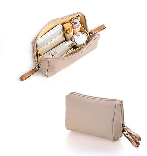Feliciay Sac cosmétique portable pour femme, petit sac de rangement multifonction, sac à main, sac cosmétique, rangement cosmétique pour voyage, chambre à coucher, salle de bain, Rose