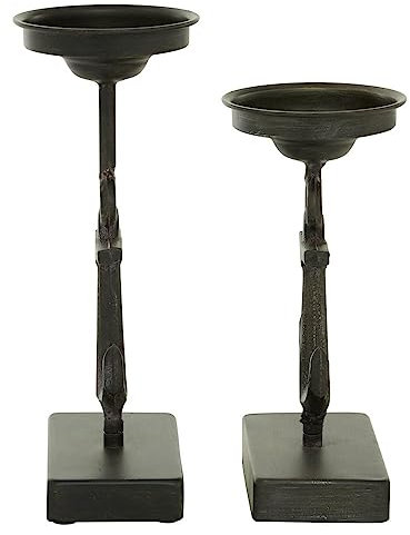HEXEH Kerzenhalterhalter 2 Kerzenhalter aus schwarzem Metall, 2er-Set Kandelaber