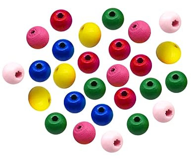 Operitacx 120St Bastelperlen selber machen 10mm Perlen kleine Perlen DIY Perlen aus Holz Haarperlen Abstandsperlen Korb lose Holzperlen runde Perlen hölzern Verstreute Perlen Zubehör Bambus