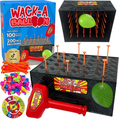 Wack A Balloon Pop Game for Kids and Family, Interactive Balloon Popping Board Activity, Tabletop Party Play for Family Night, Birthday Gift Ages 4+