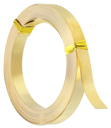 PATIKIL 19, 7 Pies Latón Cuadrado Alambre 8mm Ancho Flexible Latón | Alambre, 30 Calibre Plano Bisel Alambre, para Joyas Fabricación Bricolaje Esculpir Manualidades