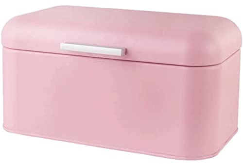 LXYDPZ Portapane Portapane in Metallo, Portapane di Grande capacità con Coperchio, Portapane per Piano Cucina, Contenitore portapane in Ferro Sano (Rosa)