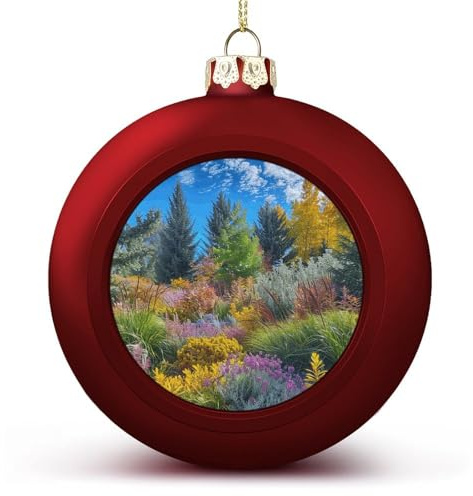Conifer Style Photo Christmas Ball Ornaments 2.4 Inch Shatterproof Hanging Xmas Balls for Christmas Tree Decoration Red Christmas Tree Balls for Holiday Wedding Party 1PCS
