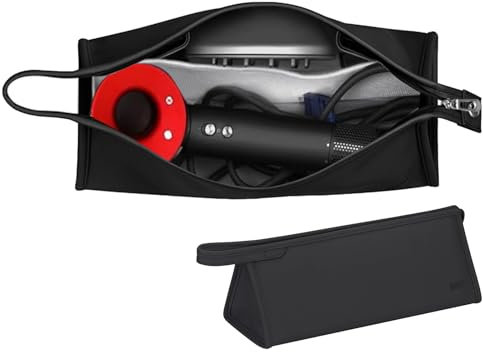 Travel Storage Bag for Hair Dryer, Hair Tools Storage Case Water-Resistant, Travel Organiser Bag, Carrying Case for Dyson Airwrap Styler Hair Straightener (Black)