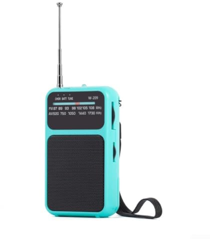 Cloudpower Radio portatil pequeña de Bolsillo con Transistor de batería Mini Radio Am, FM Digital portatil pequeña radios de transistores compacta Funciona con Pilas(Azul)
