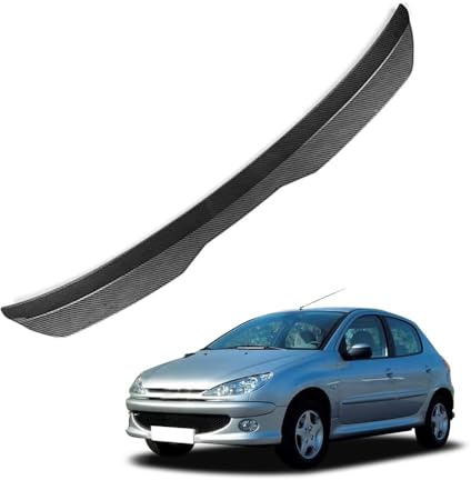 Becquet de Toit Arrière pour Peugeot 206 207 2008 2009 2010 2011, Aileron Arrière de Voiture, Anti-Rayures Imperméable Accessoires de Style,B Carbon Fiber