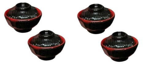 Alipis 4 Sets Miniature Japanese Bowl with Lids Rice Bowls for Dollhouses Traditional Design for Creative Play and Decoration Sturdy and Lightweight