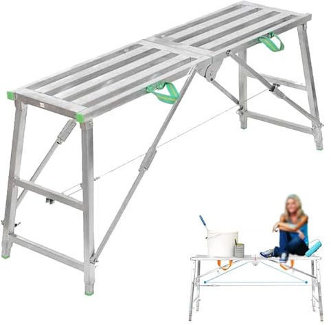 NSTVVEE Scala Pieghevole per ponteggi, ponteggio Portatile in Acciaio zincato per Saldatura, Scala a Torre per ponteggi Multiuso (Monocolore 140 cm)