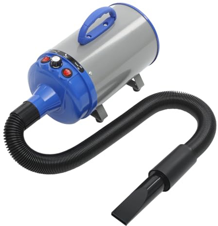 Asciugacapelli per cani con 4 ugelli – 2200 W professionale Blower per cani e gatti (blu)