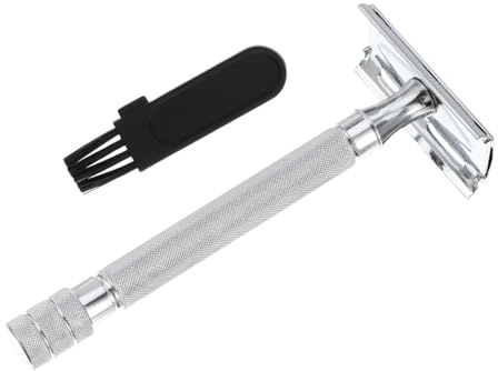 Alipis Rasoir de Sécurité Double et Style Rétro Classique Surface Lisse en Alliage D'aluminium Blanc Rasoir Manuel Visage Sûr