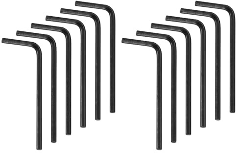 sourcing map 12pcs Hex Key Wrench 3/32 45# Steel L-Shape Hexagon SAE Wrenches Repairing Tool for Home DIY Bike Motorcycle Repair, Black