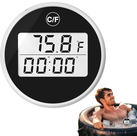 Termometro per Temperatura Acqua Bagno di Ghiaccio - Doppia Misurazione Temperatura Vasca Automatica - Strumento Intelligente Per Giardino Acquario Piscina All Aperto Bagno,Per Casa Idromassaggio Pisc