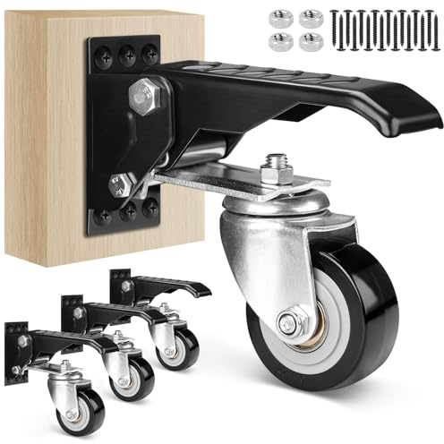 4 Stück 50mm Schwerlastrollen Absenkbar mit 2CM Hebe | Versenkbare Rollen Maximale Belastung von 150kg | Bank Rollen für Werkbank, Tische und Andere Geräte