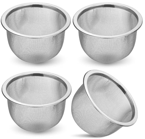 ZUNOXAZ 4 Filtros de Té de Acero Inoxidable para Infusor Casero Colador de Té Reutilizable Malla Fina Tamaño Pequeño 8 CM Apto para Hogar Restaurante