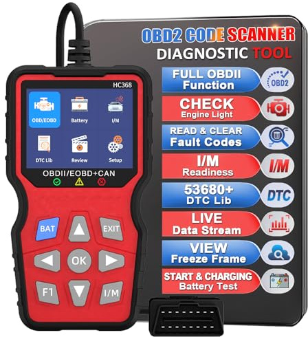 iKiKin OBD2 Diagnosegerät Profi Edition - KFZ Fehlerauslesegerät mit Batterietester & Live-Daten für alle Fahrzeuge ab 2003 (BMW, VW, Audi, Mercedes) | Batterietester und 10 EOBD Modi
