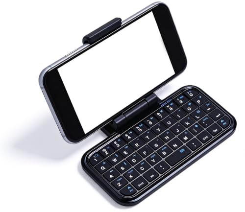 Dpofirs Mini Tastiera Bluetooth Universale, Tastiera Compatta Wireless da Viaggio per Telefoni, Tablet, Desktop, Laptop, Doppia modalità (Nero retroilluminato)