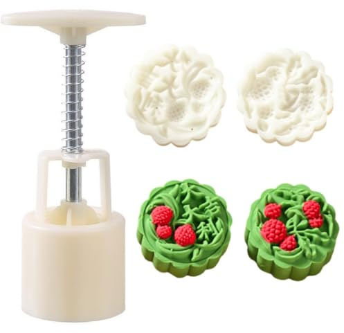 Molde de pastel de luna con patrón de lichi a mano, para festival de mediados de otoño (50 g)
