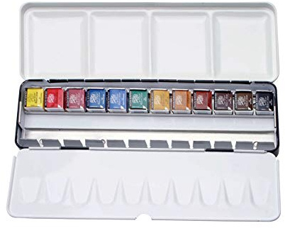 Daler-Rowney Künstler-Aquarellfarben, 12 halbe Näpfchen, Box Set, professionelle Künstler