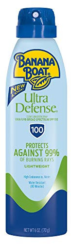 Banana Boat Sunscreen Ultra Defense MAX Skin Protect Ultra Mist Broad Spectrum Sun Care Sunscreen Spray - SPF 100, 6 Ounce