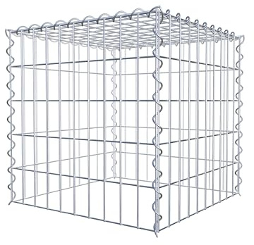GABIONA Cesta para piedra (rectangular, malla de 5 x 10 cm, profundidad de 50 cm, cesta de cultivo tipo 3, cierre de espiral, galvanizada (50 x 50 x 50 cm)