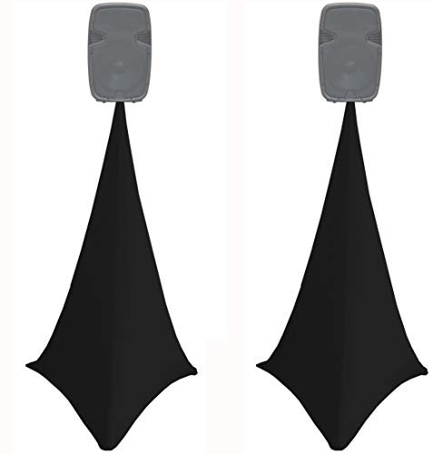 2 soportes elásticos de elastano de doble cara negra para altavoces, cubierta de trípode