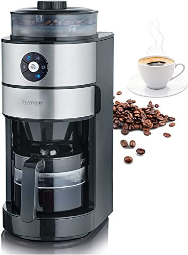 Severin KA 4811 Machine à Café avec Broyeur Noir Métallique