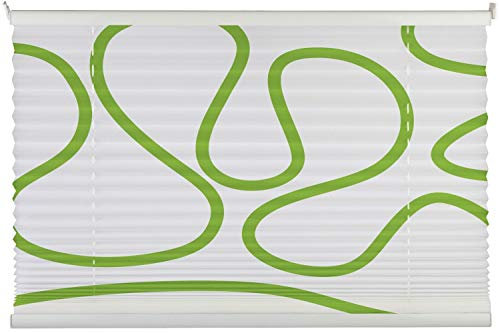 Plissee - Weiß - Grün - 80 x 210 cm - Klemmträger