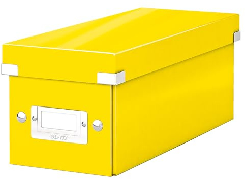Leitz CD Storage Box, Yellow, Click and Store Range, 60410016