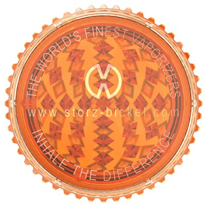 Storz und Bickel Kräuter-Mühle, Herb-Crusher, ACRYL-Grinder | 2-teilig | 30 x 63 mm | Pyramiden-Zähne | Acryl, orange | von bong-discount
