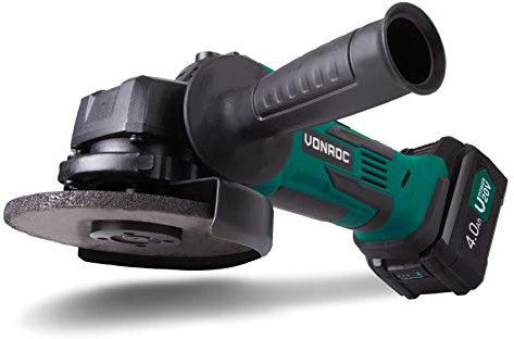 VONROC Smerigliatrice Angolare a Batteria 20V – Ø115mm – Inclusa 4.0 Ah Batteria e Caricatore – Taglio e Sbavatura Metallo, Ruggine, Piastrelle – Piattaforma VPower
