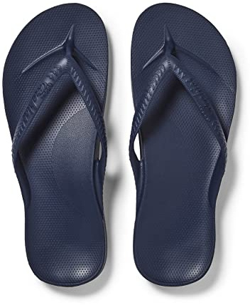 Archies Arch Support Flip Flops for Men & Women, Navy, US Men's 6/Women's 7