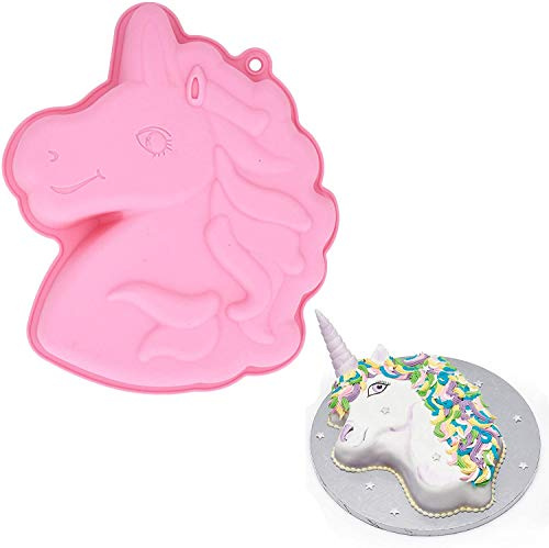 Einhorn-Kuchenform, BPA-frei und antihaftbeschichtet, Pony-Pferd-Kopf-Silikon-Backblech für Mädchen, Einhorn-Geburtstagsparty, Backzubehör, Utensilien, Werkzeuge