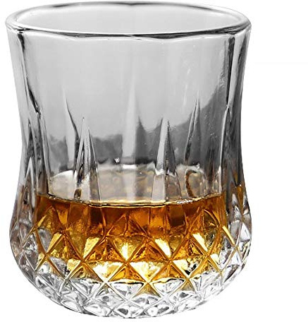 HALAWAKA Bicchiere da whisky in cristallo, senza piombo, cristallino, per scotch, bourbon, cognac, whisky irlandese e cocktail vecchio stile