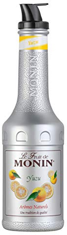 MONIN Yuzu Mélange de fruits purée 1 L pour cocktails, smoothies et cocktails Sans allergènes Saveurs et colorants 100 % naturels Purée de yuzu et sirop de sucre hybride 2 en 1