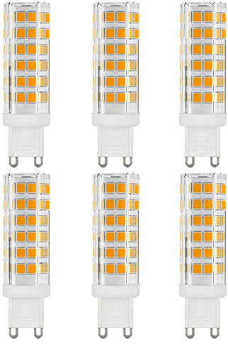 BANGSHUO 6 Stück G9 LED-Glühbirne 9W, Nicht dimmbar, Warmweiß 3000K, 850 Lumen G9 AC220-240V, 360 Grad
